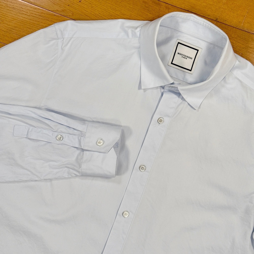 Wooyoungmi Paris Mens Size 50 Light Blue Cotton Button Down Shirt W151DS06806L